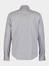 Ami Paris Navy Blue and Honey Striped Cotton Shirt