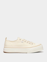 Ami Paris Off White Cotton Canvas Sneakers