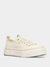 Ami Paris Off White Cotton Canvas Sneakers