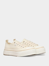 Ami Paris Off White Cotton Canvas Sneakers