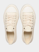 Ami Paris Off White Cotton Canvas Sneakers