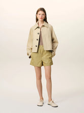 Ami Paris Khaki Cotton Elasticated Shorts