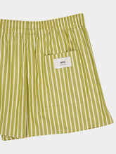 Ami Paris Khaki Cotton Elasticated Shorts