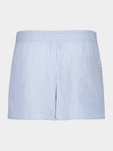 Ami Paris Blue Striped Cotton Elasticated Shorts