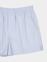 Ami Paris Blue Striped Cotton Elasticated Shorts