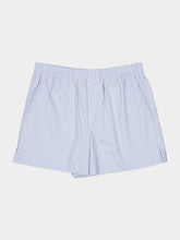 Ami Paris Blue Striped Cotton Elasticated Shorts