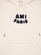 Ami Paris Beige Cotton Sweatshirt with Knitted Patch
