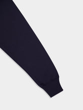 Ami Paris Navy Cotton Hooded Sweatshirt with Patch