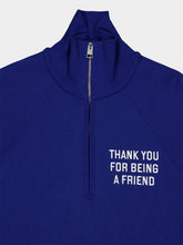 Ami Paris Royal Blue Embroidered Zip Sweatshirt