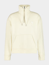 Ami Paris Ivory Ami de Coeur Boxy Cotton Zip Sweatshirt