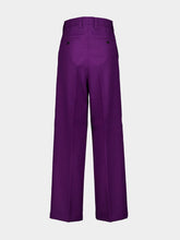Ami Paris Purple Pleated Wool Pants