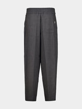 Ami Paris Carbon Grey Elasticated-Waist Wool Trousers