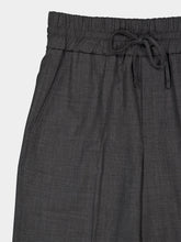Ami Paris Carbon Grey Elasticated-Waist Wool Trousers