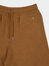 Ami Paris Camel Wool Knitted Track Pants