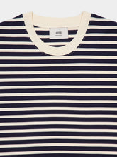 Ami Paris Navy Recycled Cotton Loose Striped T-Shirt