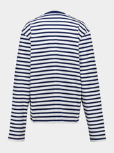 Ami Paris Ink Blue and White Cotton Marinière T-Shirt