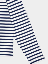 Ami Paris Ink Blue and White Cotton Marinière T-Shirt