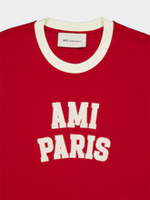 Ami Paris Ruby Red Cotton Logo T-Shirt