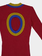 Paula Valentina Red Dahlia Knitted Top with Back Cut-Out