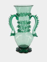 Gordiola Naucratis Green Glass Vase