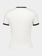 Courrèges Heritage White and Black Signature Contrast T-Shirt