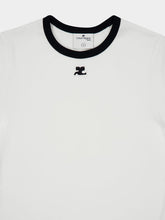 Courrèges Heritage White and Black Signature Contrast T-Shirt