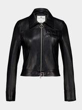 Courrèges Black Zipped Iconic Leather Jacket