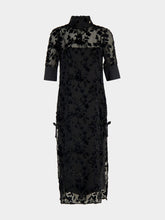 Casablanca Black Embroidered High-Neck Maxi Dress