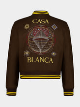 Casablanca Brown Celestial Pyramid Wool Varsity Jacket