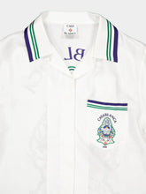 Casablanca White Hotel Emblem Silk Short Sleeve Shirt