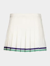 Casablanca White Pleated Silk Mini Skirt