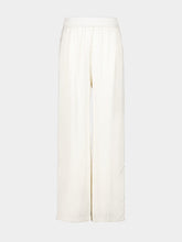 Casablanca White Satin Straight-Leg Trousers