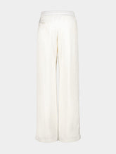 Casablanca White Satin Straight-Leg Trousers