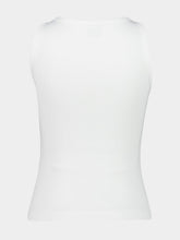 Casablanca White Ribbed Cotton Tank Top
