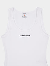 Casablanca White Ribbed Cotton Tank Top