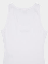 Casablanca White Ribbed Cotton Tank Top