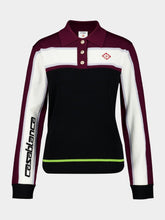 Casablanca Black Striped Oversized Long Sleeve Polo Shirt