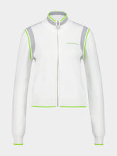 Casablanca White Zip-Up Jacket with Neon Trim