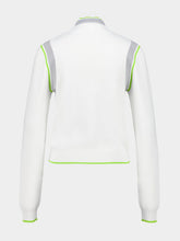 Casablanca White Zip-Up Jacket with Neon Trim