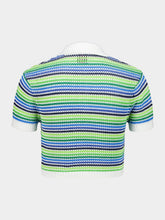 Casablanca Green Stripe Short Sleeve Polo Shirt