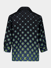 Casablanca Black Degrade Monogram Long Sleeve Silk Shirt