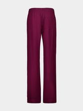 Casablanca Burgundy Monogram Silk Lounge Trousers
