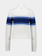 Casablanca White and Blue Striped Mesh Bomber Jacket