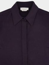 Gabriela Hearst Dark Navy Blue Cashmere and Silk Long Sleeve Shirt