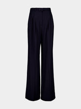 Dark Navy Vargas Straight-Leg Pants in Cashmere and Silk