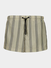 Commas Cream Navy Striped Short Swim Shorts