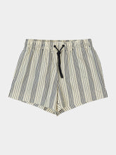 Commas Cream Navy Striped Short Swim Shorts
