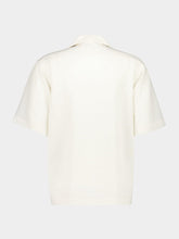 Commas White Shell Embroidered Camp Collar Shirt