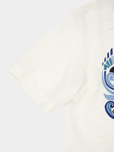 Commas White Shell Embroidered Camp Collar Shirt