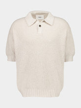 Commas Off White Textured Knit Polo